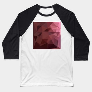 Antique Ruby Abstract Low Polygon Background Baseball T-Shirt